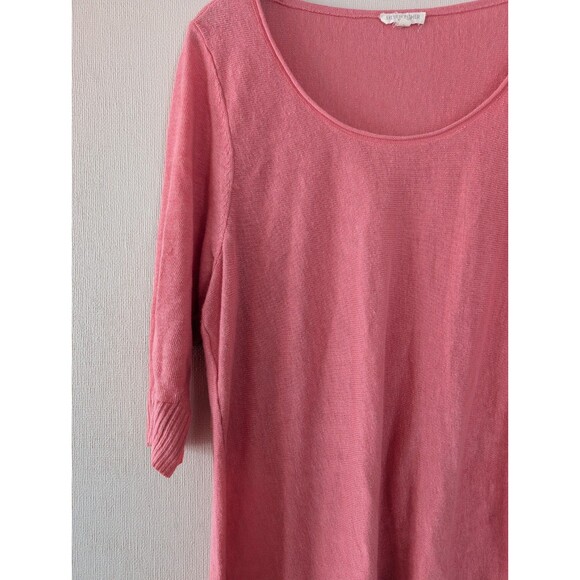 Eileen Fisher Linen Top Sz 1X Coral Pink Quiet Luxury Minimalist Coastal Blouse - Picture 3 of 9